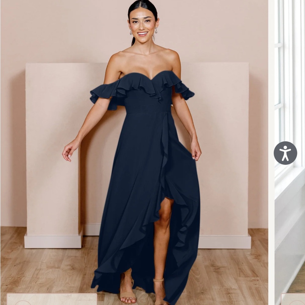 Revelry bridesmaids dress navy